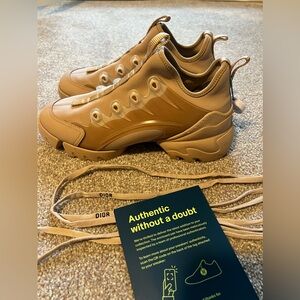 AUTHENTIC- Christian Dior Women's D-Connect Sneakers Beige size 38.5 / US 7